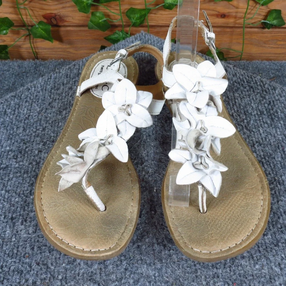 b.o.c. Born Concept Women‎ Thong Sandals Size 6 Casual Floral White Leather